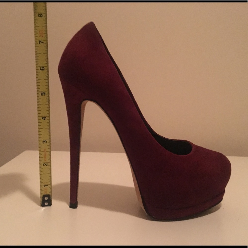 Giuseppe Zannotti burgundy suede pumps 7